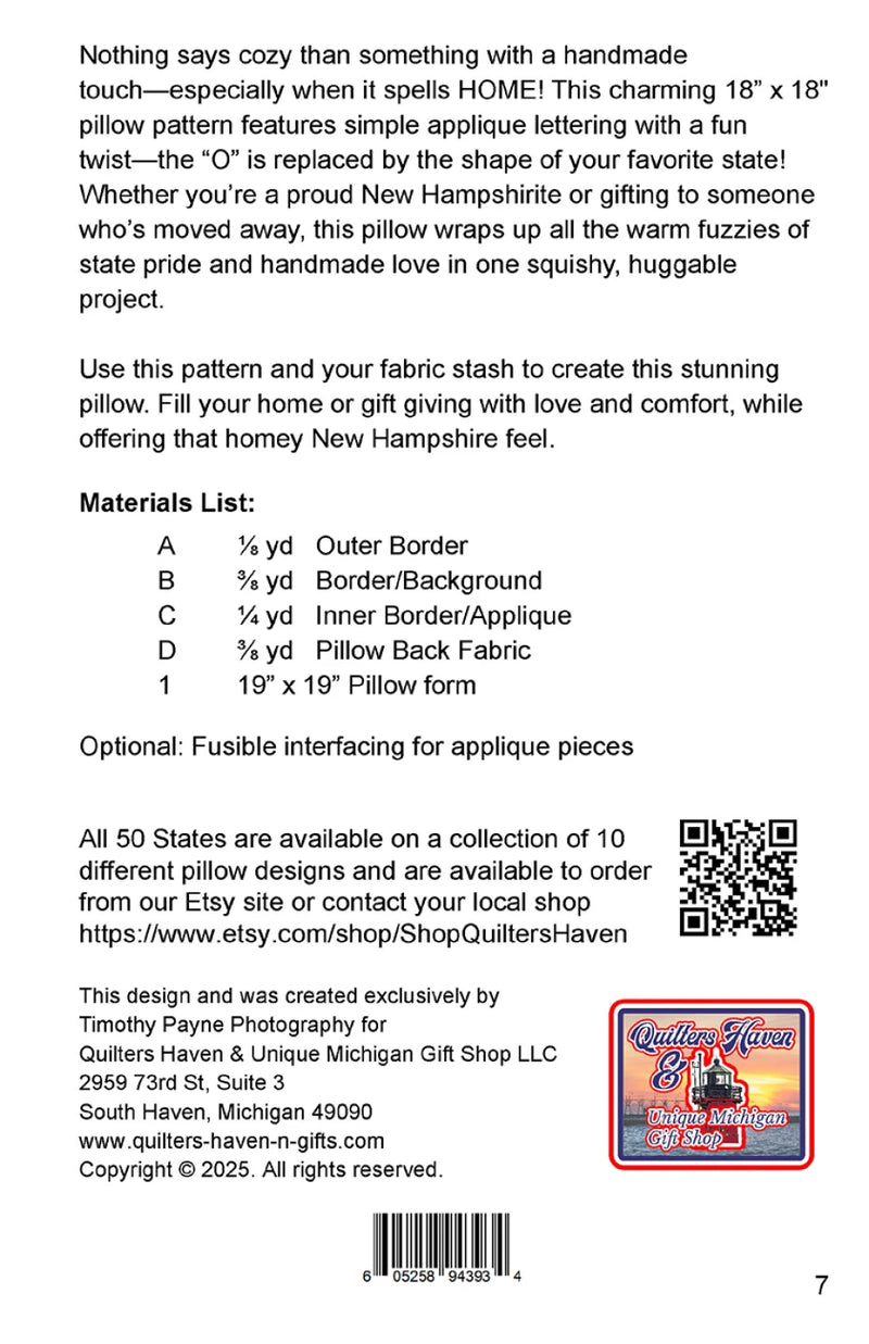 New Hampshire Home Pillow