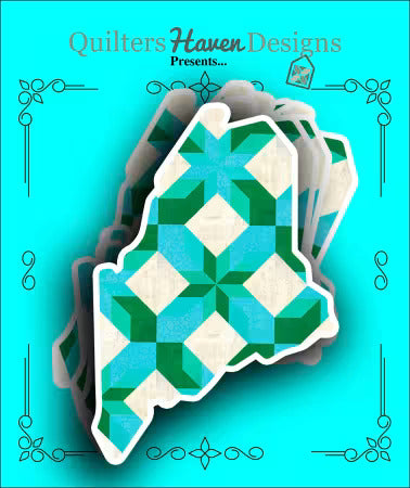 Maine State Quilt Sticker