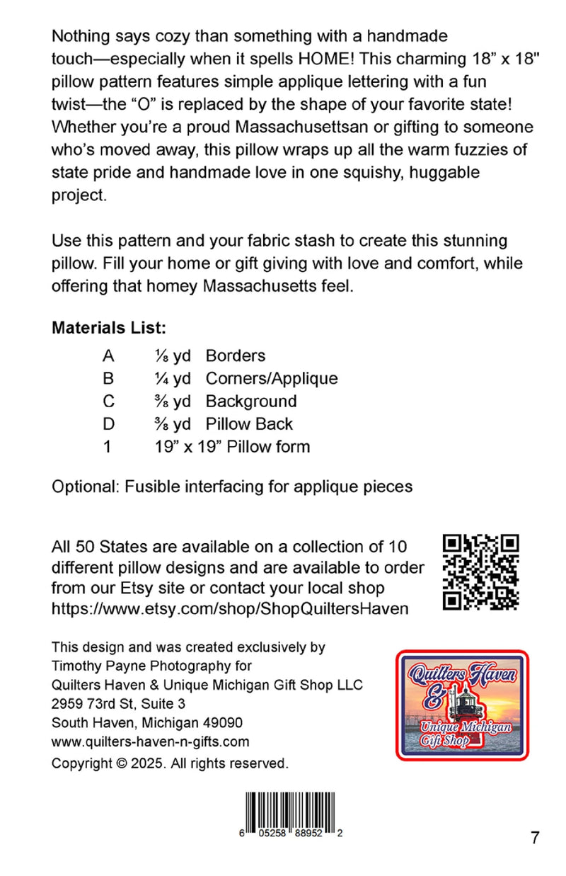 Massachusetts Home Pillow