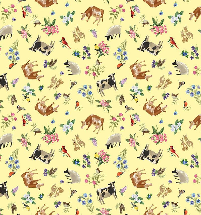 All New England Shop Hop Spring Yellow Fabric