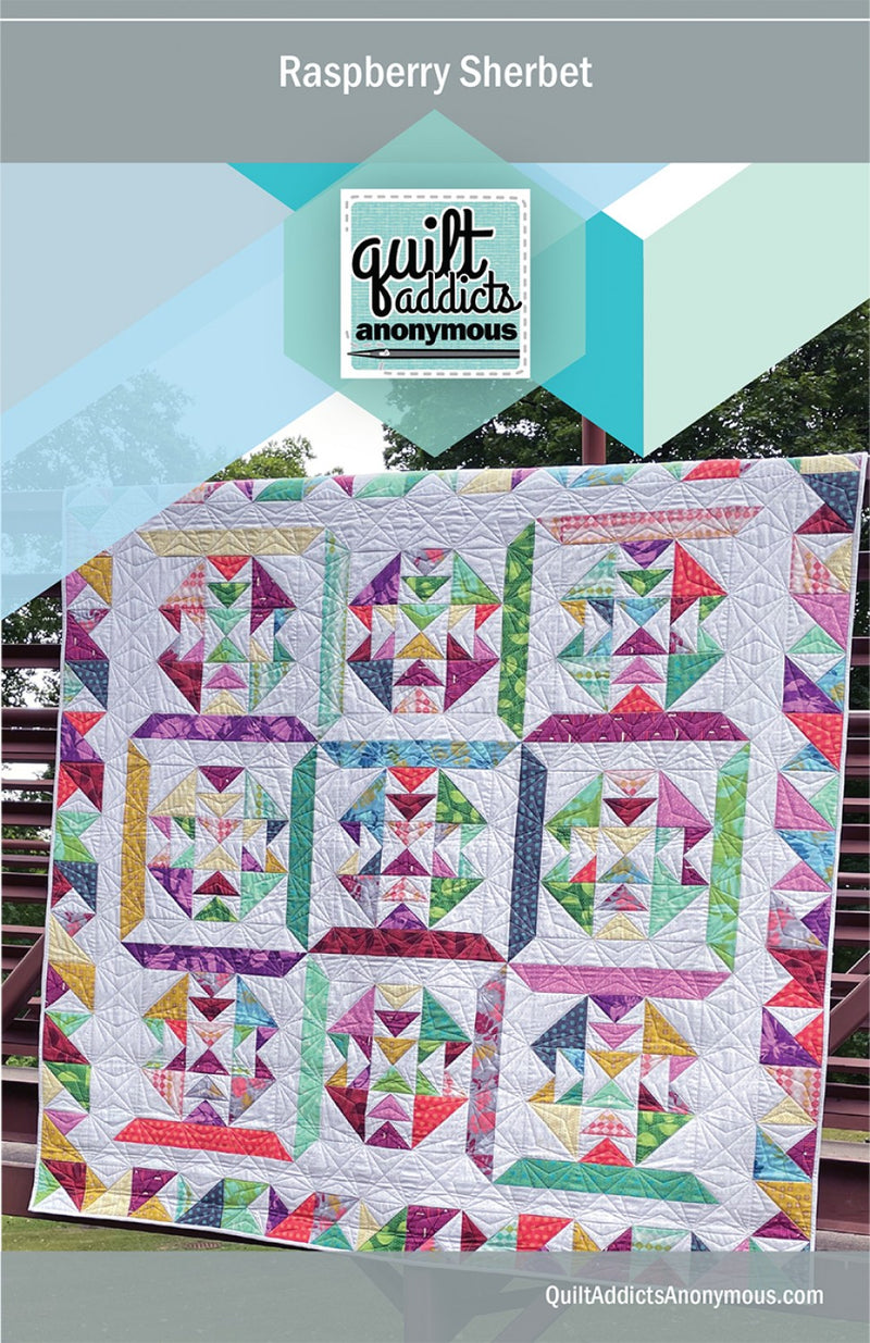 Quilt Addicts Anonymous Raspberry Sorbet Quilt Pattern ONLINE PURCHASE ONLY