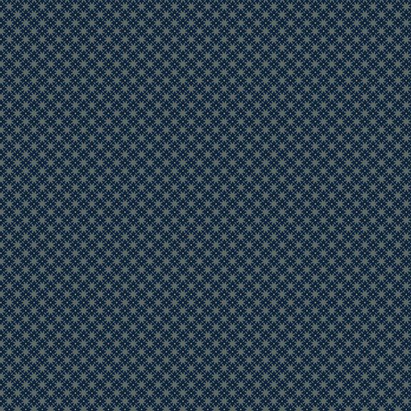 Marcus Fabrics Sturbridge Floral Petites Gear Grid Blue Fabric