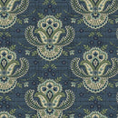 Marcus Fabrics Blue Palisades Crest Navy Fabric
