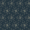 Marcus Fabrics Blue Palisades Floral Spray Navy Fabric