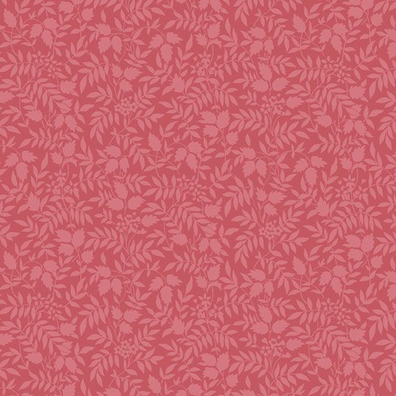 Marcus Fabrics Botanical Journal Red Floral Silhouettes Fabric