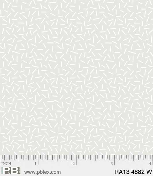 P And B Textiles Ramblings 13 Sprinkles White Fabric