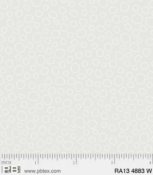 P And B Textiles Ramblings 13 Circles White Fabric