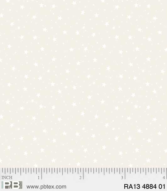 P And B Textiles Ramblings 13 Star Dots Cream Fabric