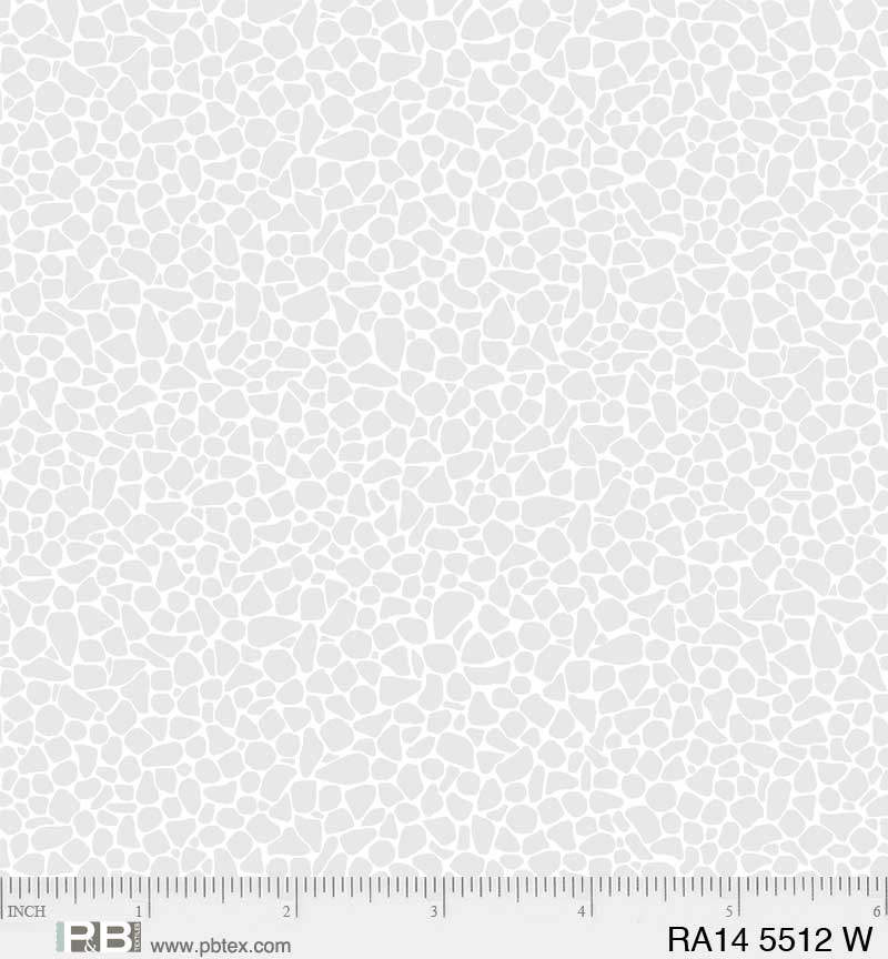 P And B Textiles Ramblings 14 Pebbles White Fabric