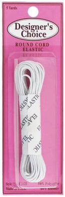 Elastic Round Cord 1/16 Inch By 5 Yards White From Conrad Jarvis