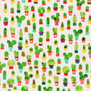 Robert Kaufman Chili Smiles Cacti Ivory Fabric ONLINE PURCHASE ONLY