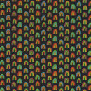 Robert Kaufman Chili Smiles Rainbow Black Fabric ONLINE PURCHASE ONLY