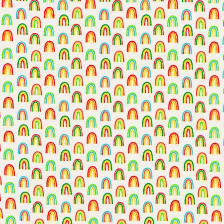 Robert Kaufman Chili Smiles Rainbow Ivory Fabric ONLINE ONLY