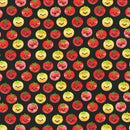 Robert Kaufman Chili Smiles Tomato Black Fabric ONLINE PURCHASE ONLY