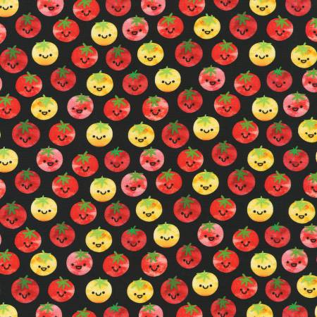 Robert Kaufman Chili Smiles Tomato Black Fabric ONLINE ONLY