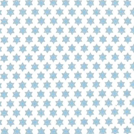 Robert Kaufman Stars of Light Star of David White Fabric ONLINE PURCHASE ONLY