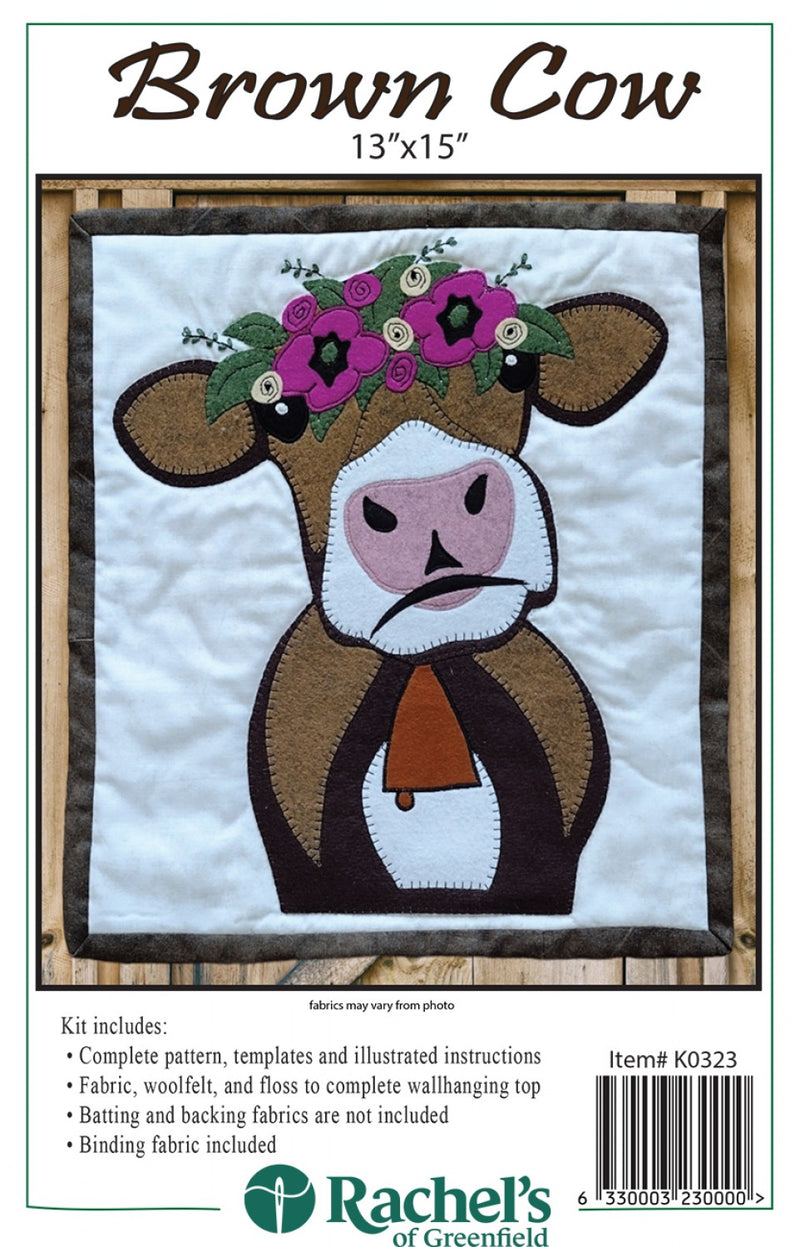 Rachels Of Greenfield Brown Cow Wall Quilt Kit