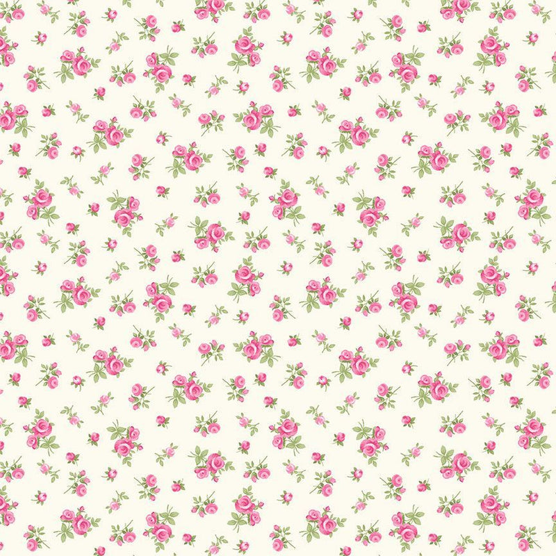 Timeless Treasures Cottage Tossed Tiny Rose Cream Fabric