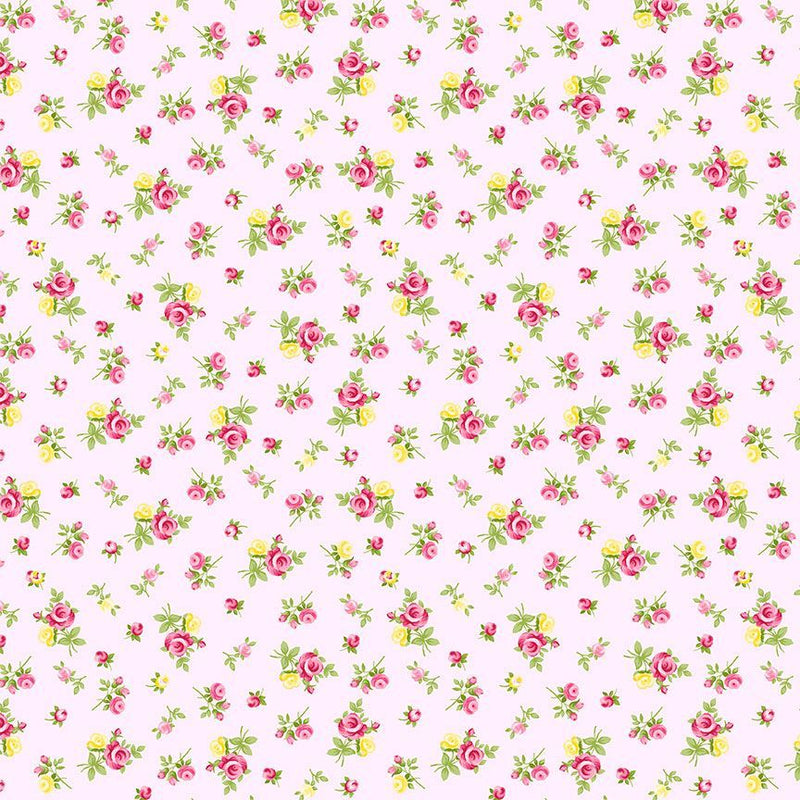 Timeless Treasures Cottage Tossed Tiny Rose Pink Fabric