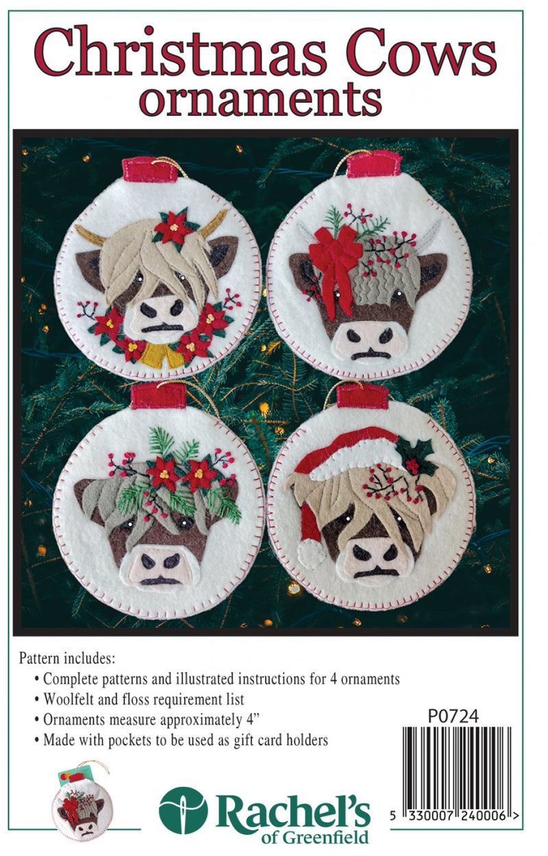 Rachels Of Greenfield Christmas Cows Ornaments Pattern