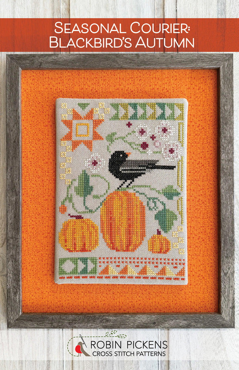 Seasonal Courier: Black Bird's Autumn Cross Stitch Pattern