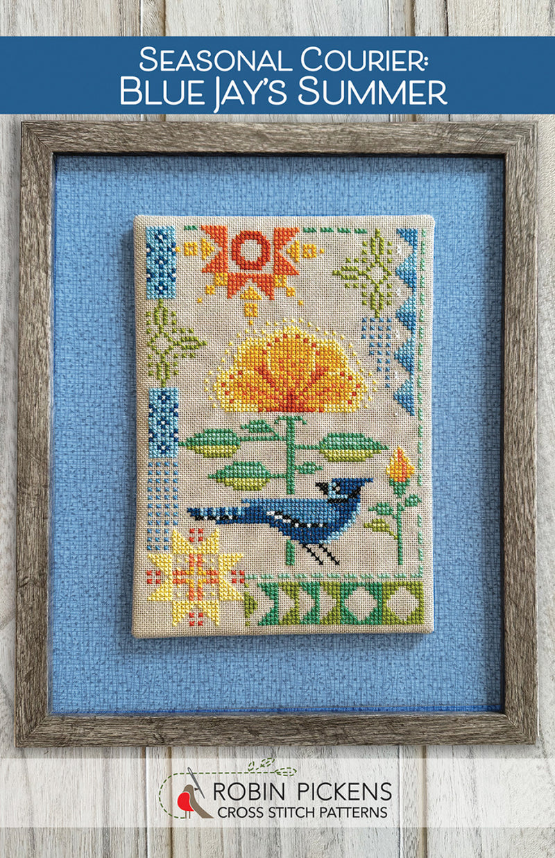 Seasonal Courier: Blue Jay's Summer Cross Stitch Pattern