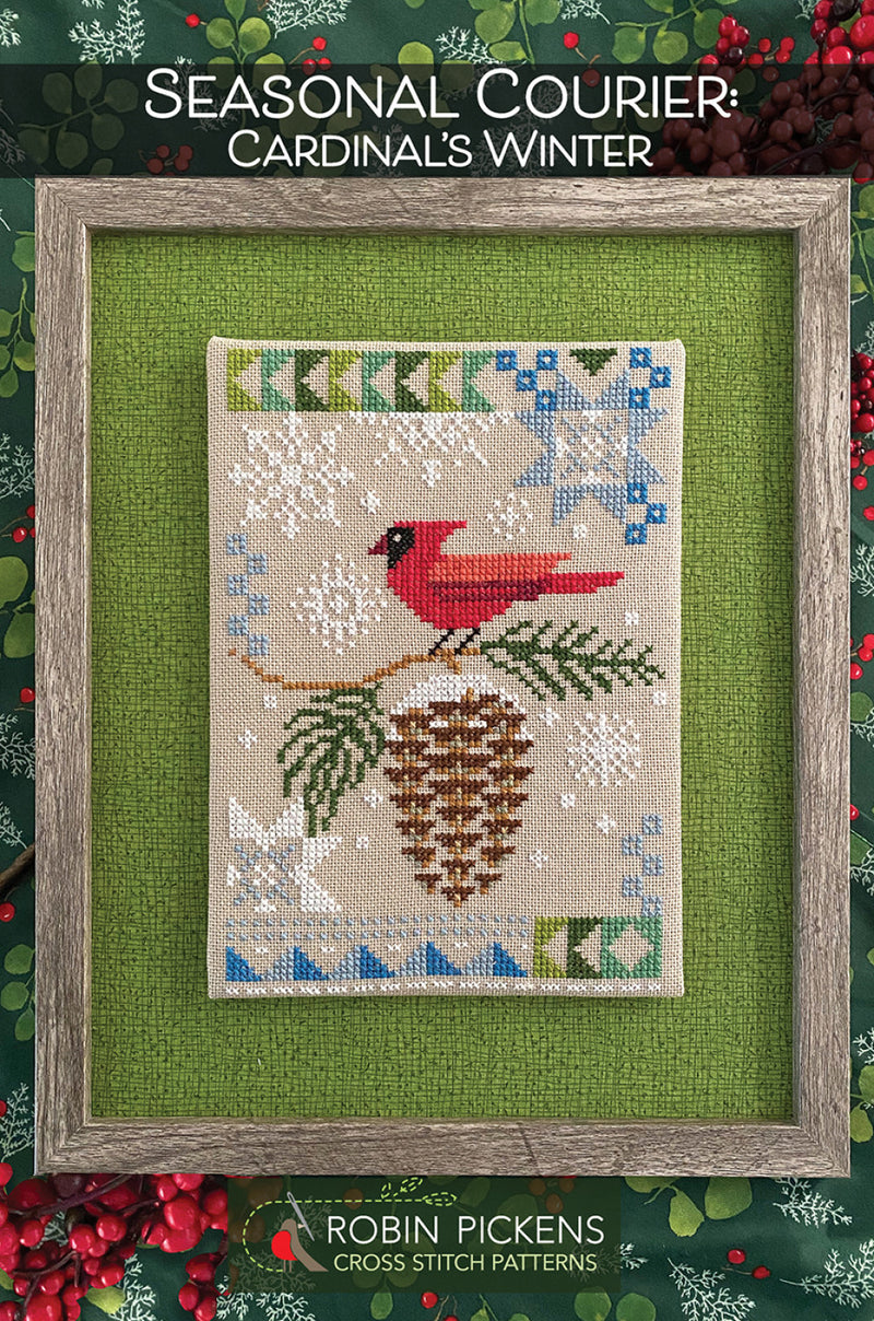Seasonal Courier: Cardinal's Winter Cross Stitch Pattern