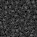 P & B Textiles Salt And Pepper Packed Dotty Floral Black Fabric
