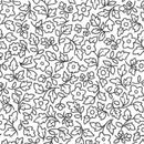 P & B Textiles Salt And Pepper Packed Dotty Floral White Fabric