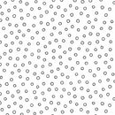 P & B Textiles Salt And Pepper Tossed Open Dots White Fabric