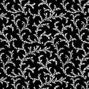  & B Textiles Salt And Pepper Vines Black Fabric