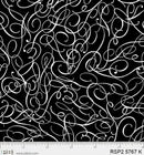 P & B Textiles Salt And Pepper Calligraphy Scrolls Black Fabric
