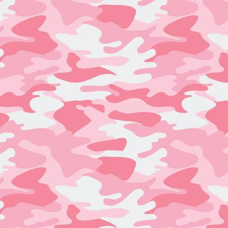 Riley Blake Nobody Fights Alone Camouflage Pink Fabric ONLINE ONLY