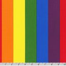 Robert Kaufman Pride Wide Stripes Rainbow Multi Fabric ONLINE PURCHASE ONLY