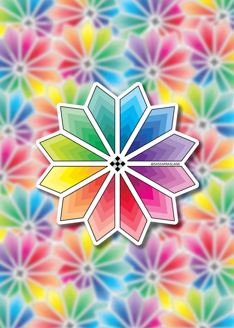 Colorburst Quilt Block Sticker