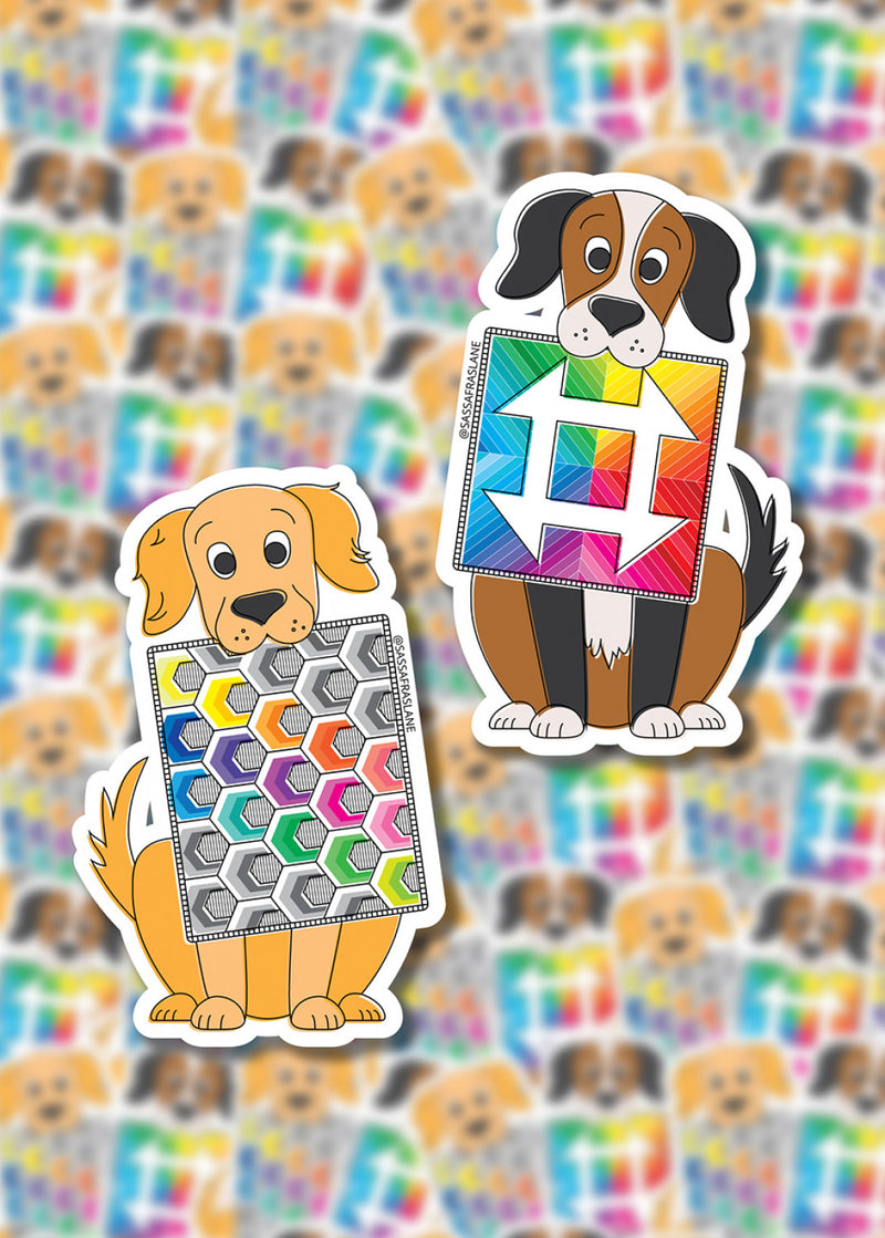 Mini Quilts With Dogs Sticker