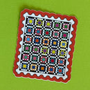 Postage Stamp Quilt Sticker