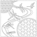 Sashiko Cloth Dragonfly White