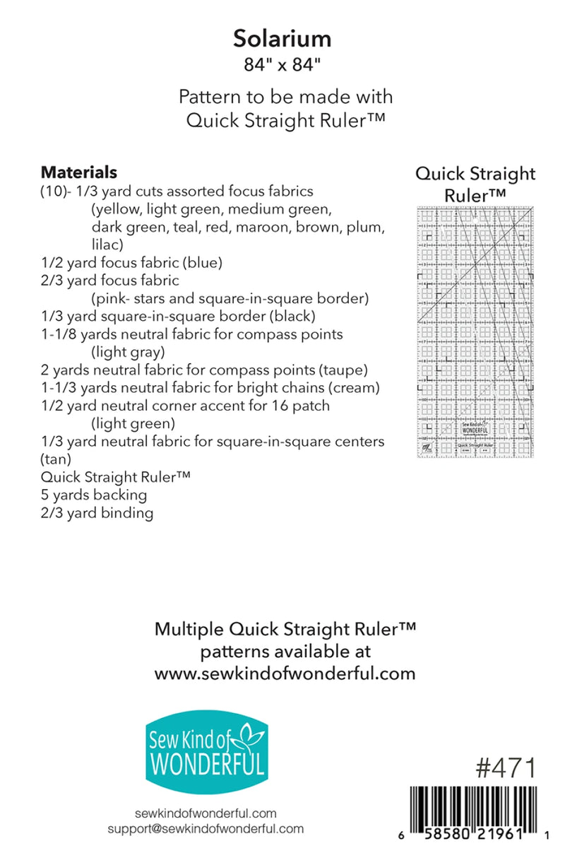 Sew Kind Of Wonderful Solarium Quilt Pattern