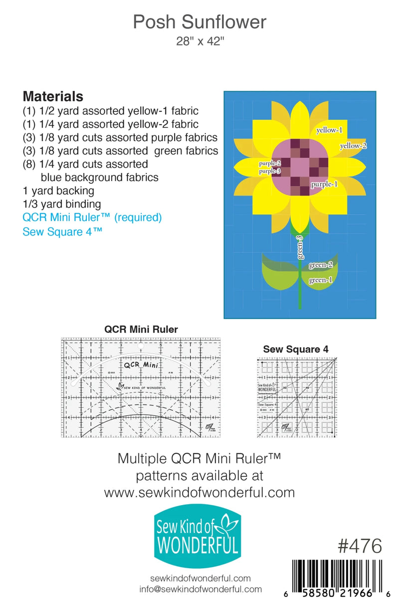 Sew Kind Of Wonderful Posh Sunflower Quilt Pattern