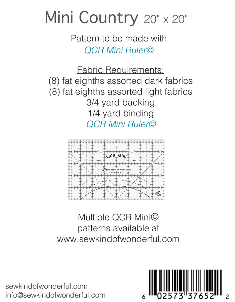 Sew Kind Of Wonderful Mini Country Quilt Pattern