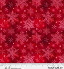 P & B Textiles Snowfall Layered Snowflakes Red Fabric