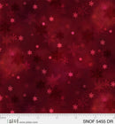 P & B Textiles Snowfall Mini Snowflakes Dark Red Fabric
