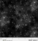 P & B Textiles Snowfall Mini Snowflakes Black Fabric