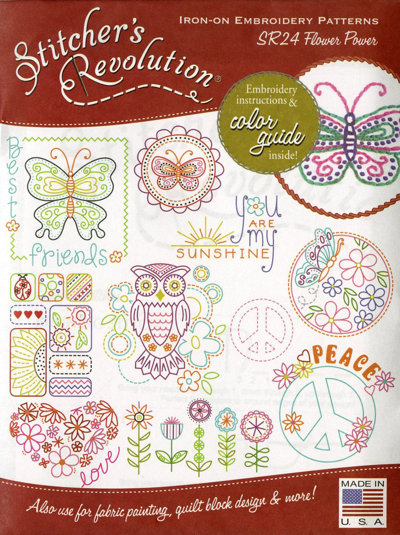 Stitcher's Revolution Flower Power Iron On Transfers