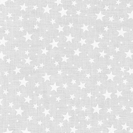 Robert Kaufman Mini Madness Stars White On White Fabric