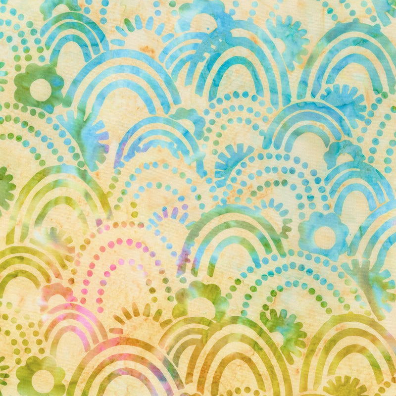 Robert Kaufman Artisan Batiks Pastel Retro Rainbow Fabric