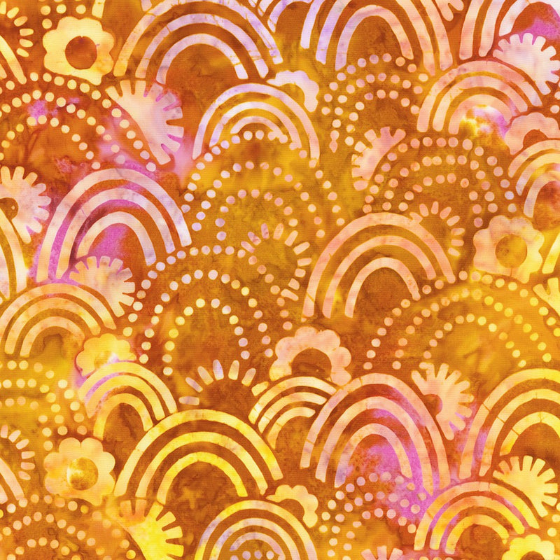 Robert Kaufman Artisan Batiks Persimmon Retro Rainbow Fabric