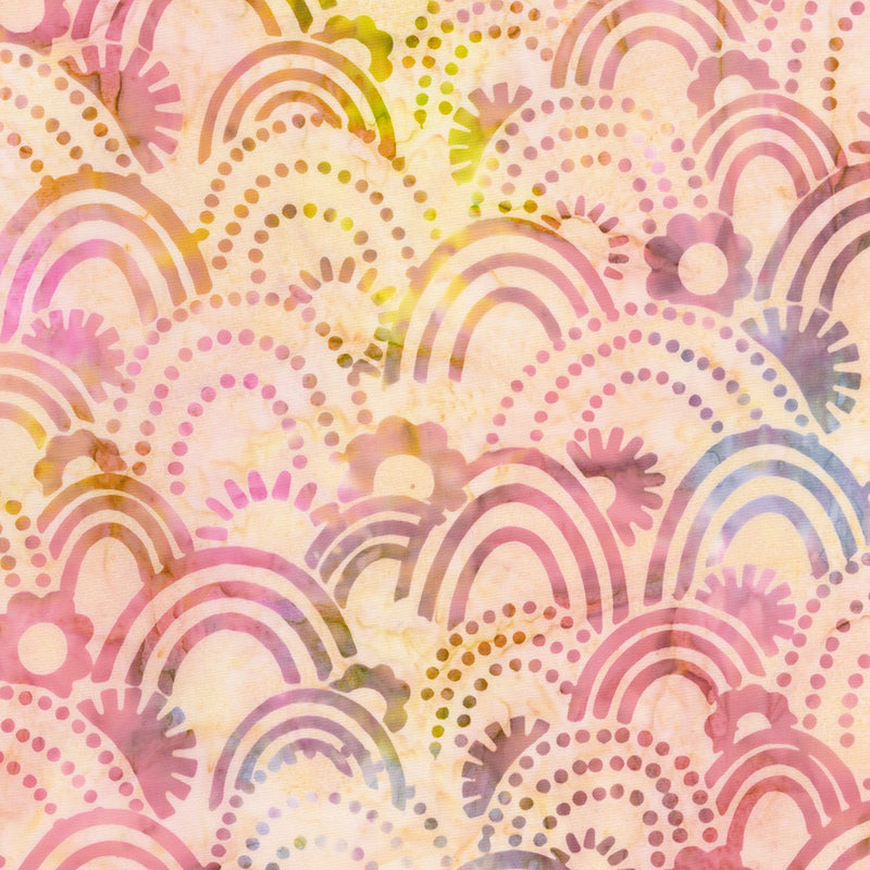 Robert Kaufman Artisan Batiks Ice Peach Retro Rainbow Fabric