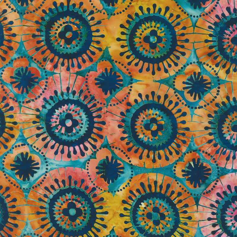 Robert Kaufman Artisan Batiks Evening Retro Rainbow Fabric